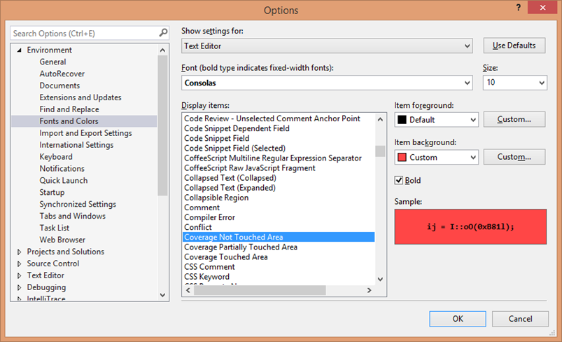 image42 How to customize color settings for Code Coverage Result in Visual Studio ?