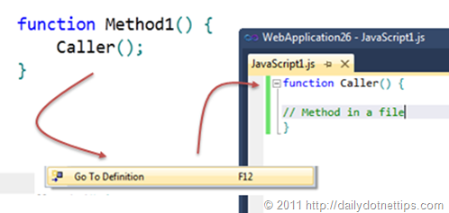 Go To Definition for JavaScript Functions in Visual Studio 2011 – Daily ...