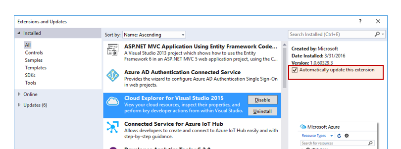 Updating Extensions Automatically In Visual Studio 2015 - Daily .NET Tips